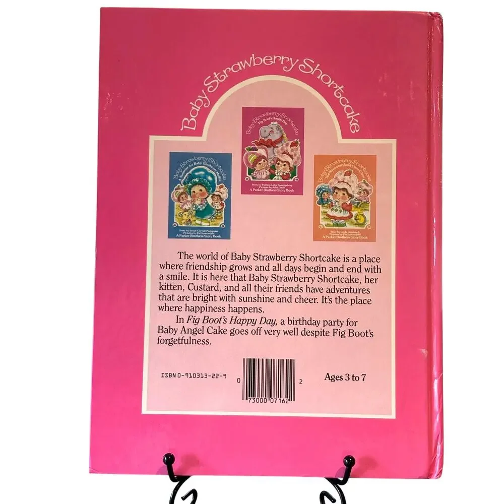 Vintage 1984 First Ed. Baby Strawberry Shortcake, Fig Boot's Happy Day, HC